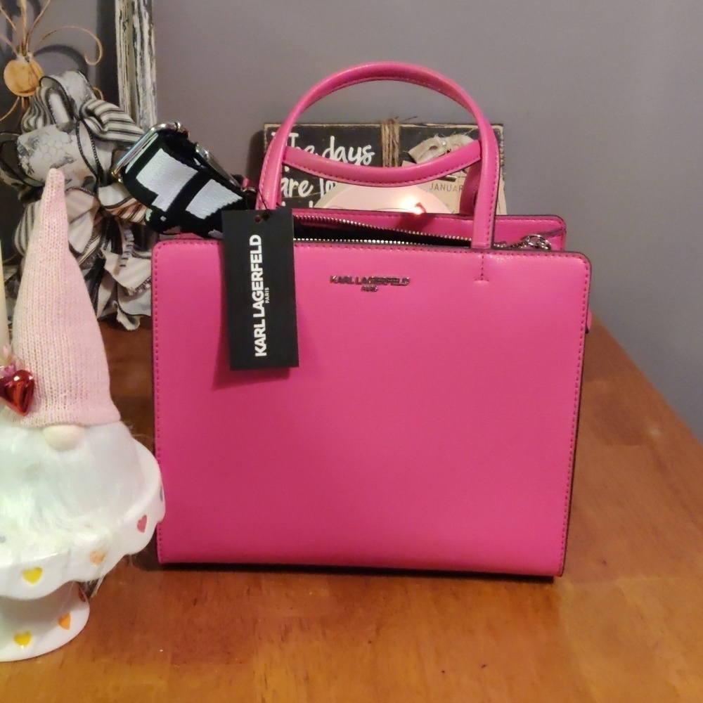 KARL LAGERFELD PARIS, Maybelle Small Crossbody Satchel, NWT, PINK